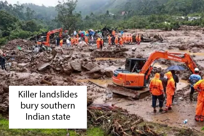 Landslides and hillside collapse as rains trigger disaster in southern India