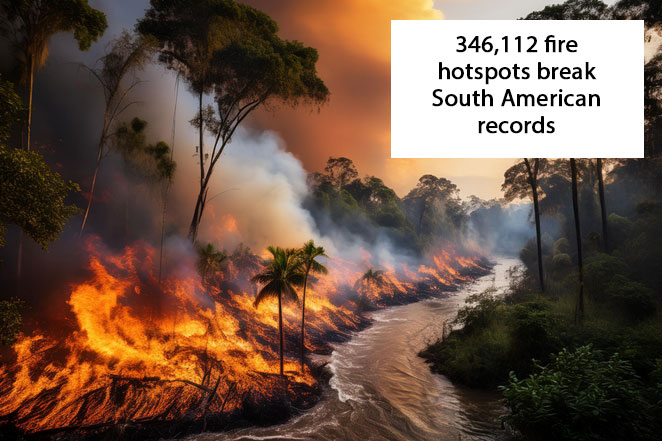 Fires burning in all South American countries