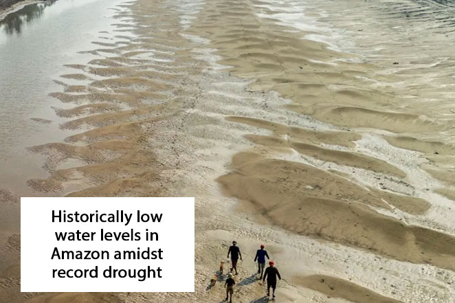 Amazon River dredging as waster levels keep falling