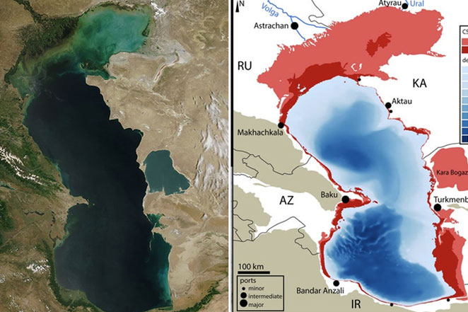 Caspian Sea drying up
