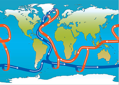 Gulf steam (AMOC) slowdown