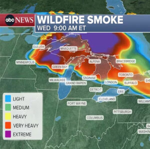 Toxic Canadian smoke envelopes midwest