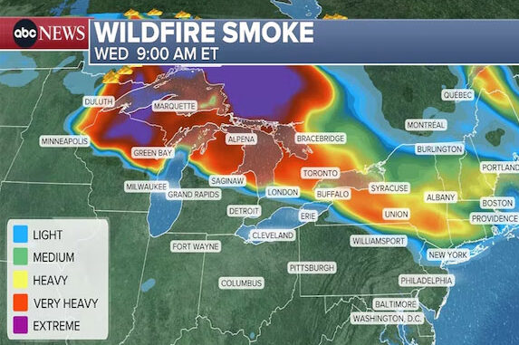 Canadian smoke is toxic