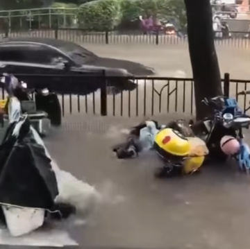 Shanghai floods and heatwave
