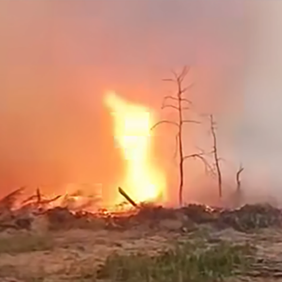 Fire tornado in chernobyl zone