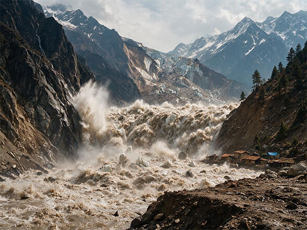 160 ft wall of water sweeps down Himalayan pass