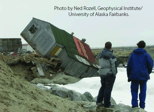 Melting permafrost and damage to human infrastructure