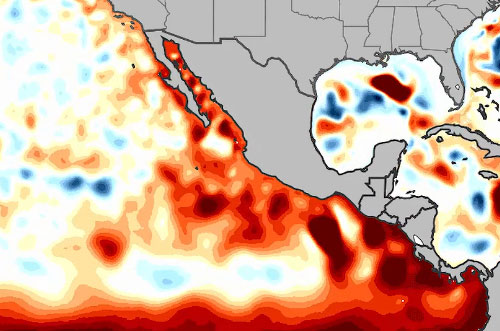 Kelvin wave approaches west cost