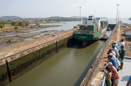 Panama Canal reduceds traffice because of low water levels